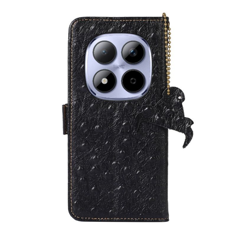 Folio Deksel Xiaomi Redmi Note 15 Pro 5g Teksturert Ekte Lær Beskyttelse Deksel