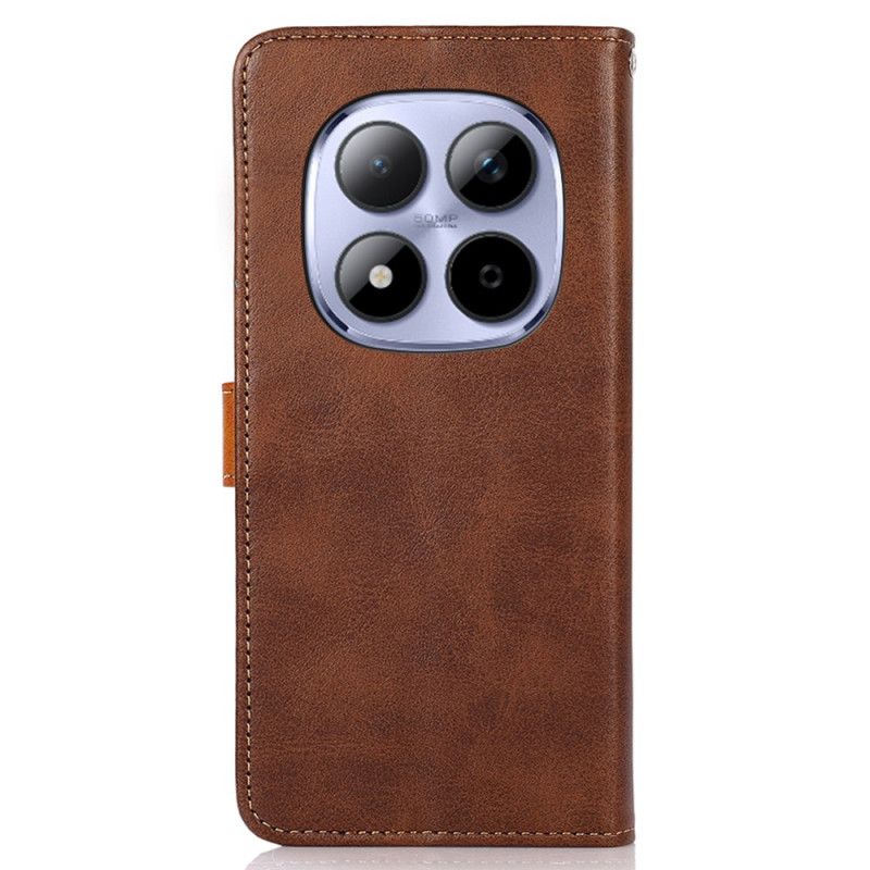 Lærdeksel Folio Deksel Xiaomi Redmi Note 15 Pro 5g Khazneh Gullspenne