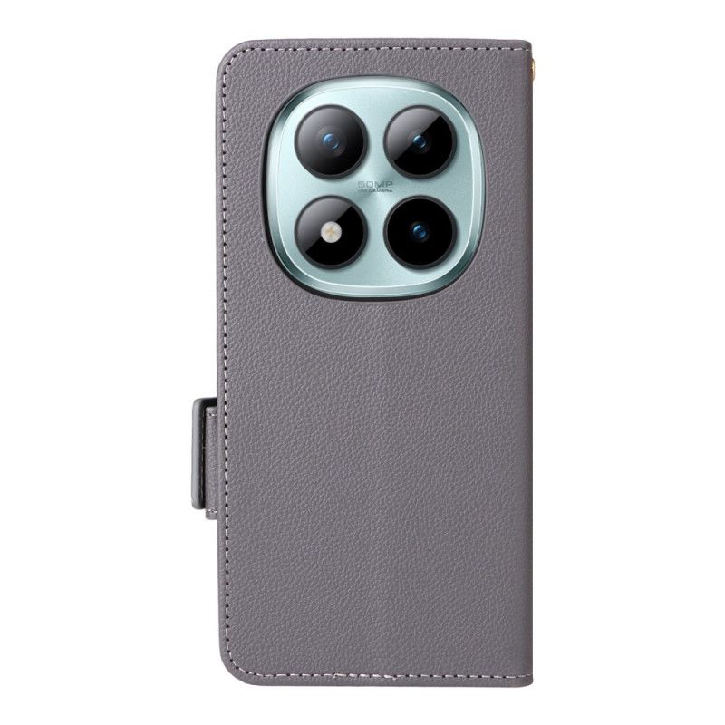 Lærdeksel Folio Deksel Xiaomi Redmi Note 15 Pro 5g Mobildeksel Fuskeskinn Med Stropp