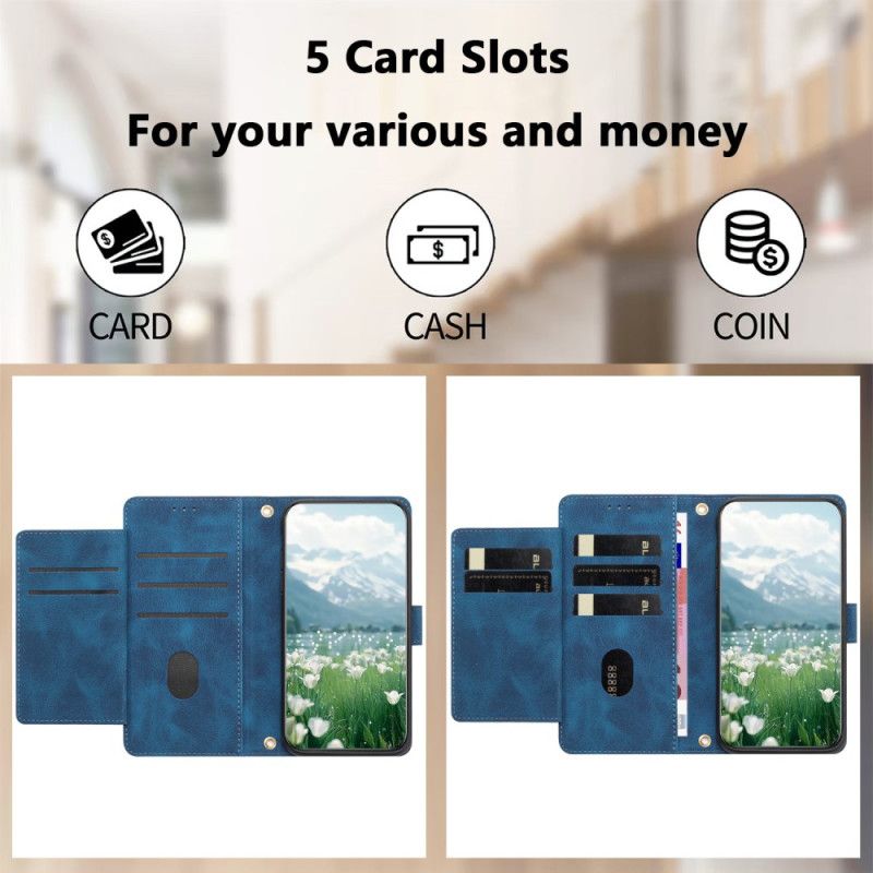 Lærdeksel Folio Deksel Xiaomi Redmi Note 15 Pro 5g Mobildeksel Lommebok Med 5 Kortspor