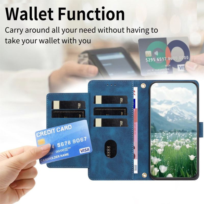 Lærdeksel Folio Deksel Xiaomi Redmi Note 15 Pro 5g Mobildeksel Lommebok Med 5 Kortspor