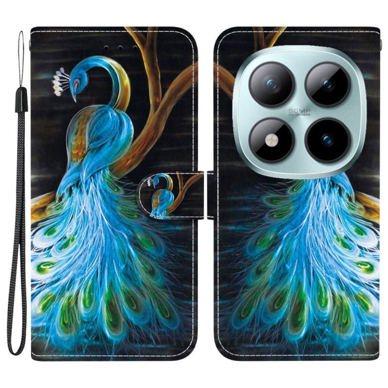 Lærdeksel Folio Deksel Xiaomi Redmi Note 15 Pro 5g Mobildeksel Påfuglmønster