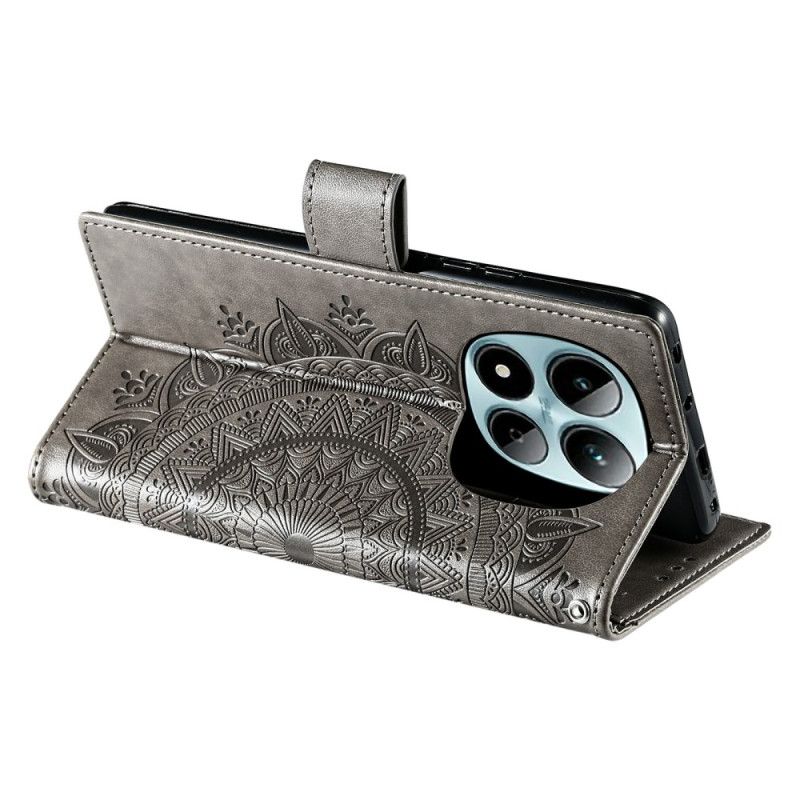 Lærdeksel Folio Deksel Xiaomi Redmi Note 15 Pro 5g Mobildeksel Solmandala