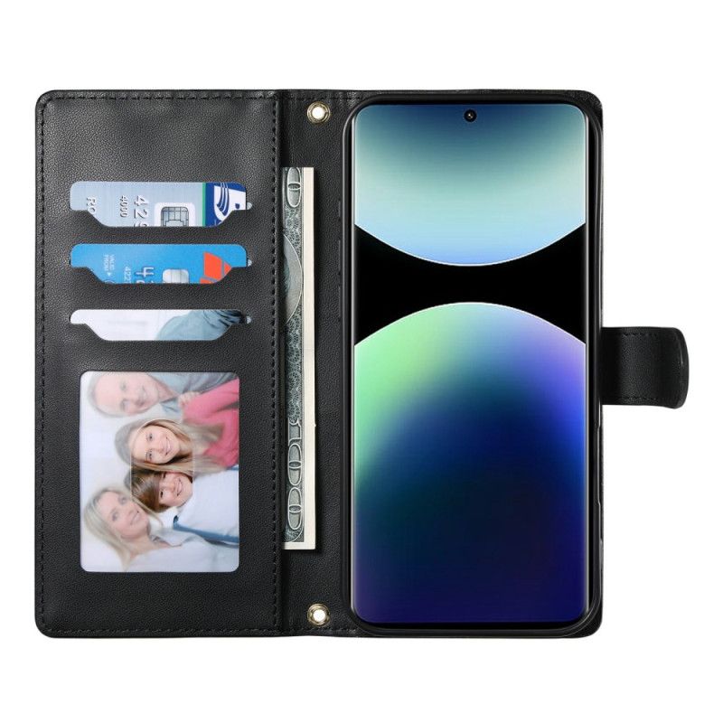 Lærdeksel Folio Deksel Xiaomi Redmi Note 15 Pro 5g Mobildeksel Vattert Med Stropper