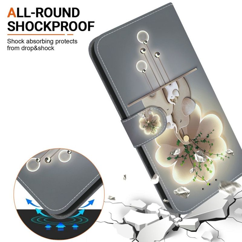 Lærdeksel Folio Deksel Xiaomi Redmi Note 15 Pro 5g Tre Elefanter