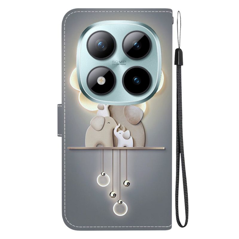 Lærdeksel Folio Deksel Xiaomi Redmi Note 15 Pro 5g Tre Elefanter