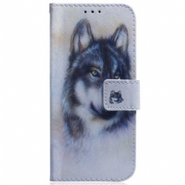 Folio Deksel Til Honor Magic 5 Lite Med Kjede Strappy Akvarellhund