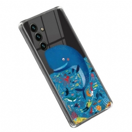 Deksel Til Samsung Galaxy A14 / A14 5G Gjennomsiktig Fargerik Hval