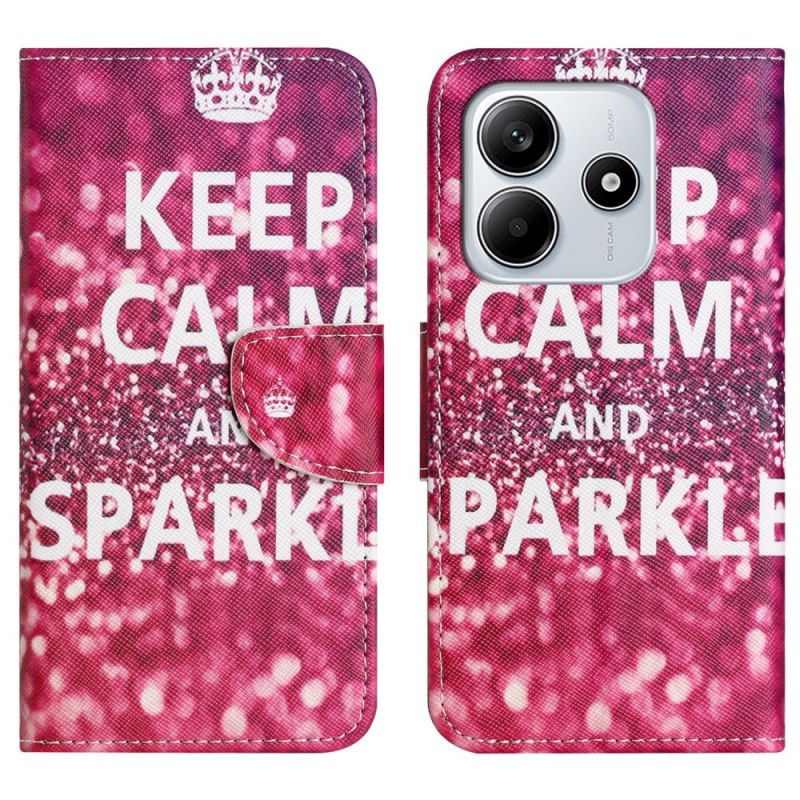 Folio Deksel Til Xiaomi Redmi Note 14 4g Behold Roen Og Glitre