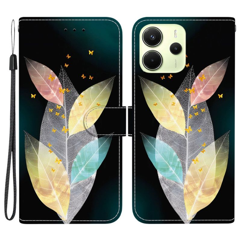 Folio Deksel Til Xiaomi Redmi Note 14 4g Fargerike Fjær