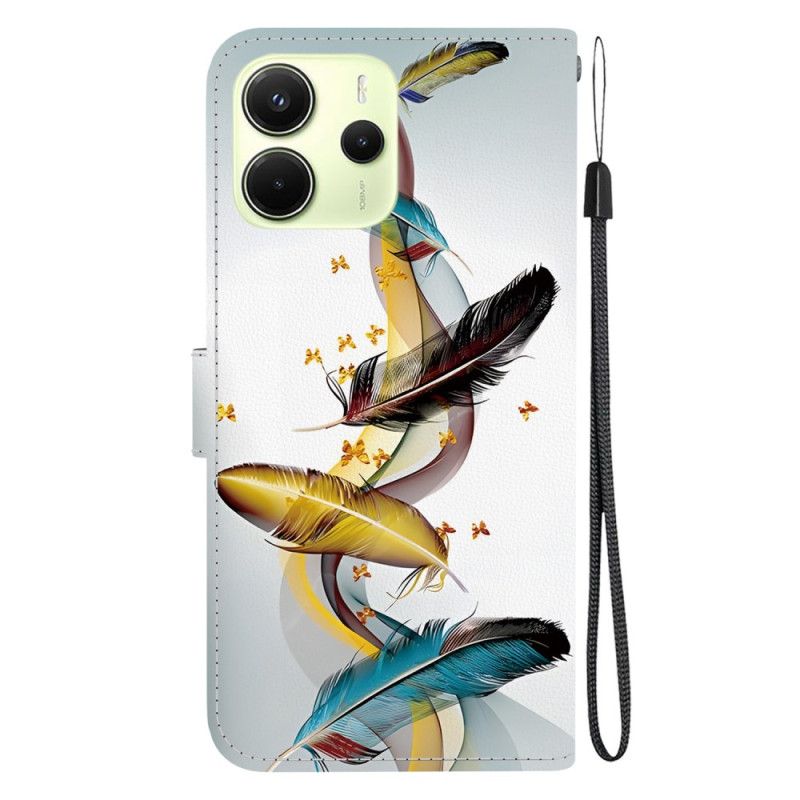 Folio Deksel Til Xiaomi Redmi Note 14 4g Fargerike Fjær