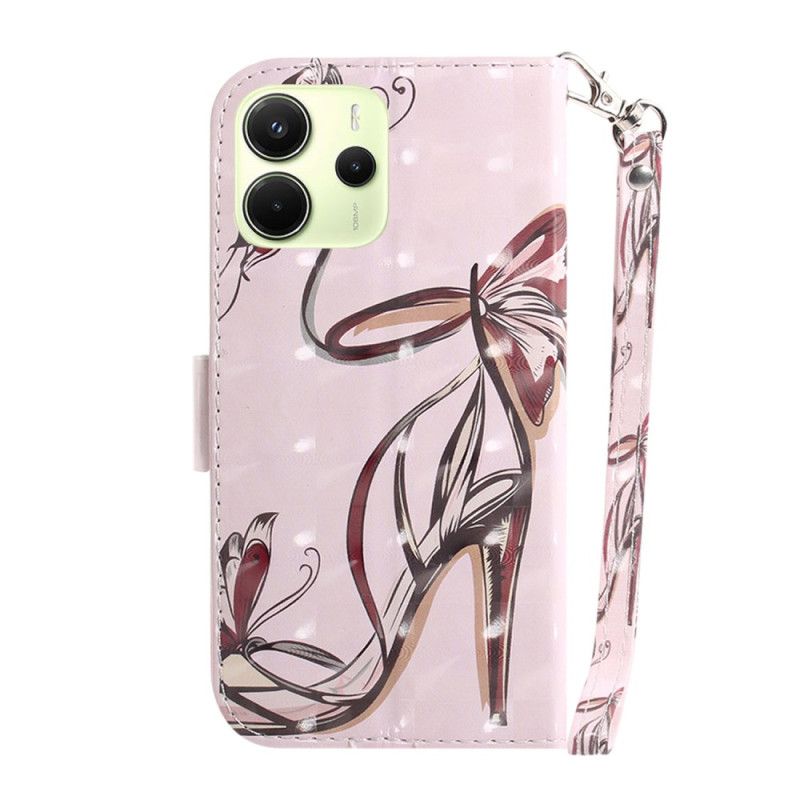 Folio Deksel Til Xiaomi Redmi Note 14 4g Høye Hæler Med Stropp