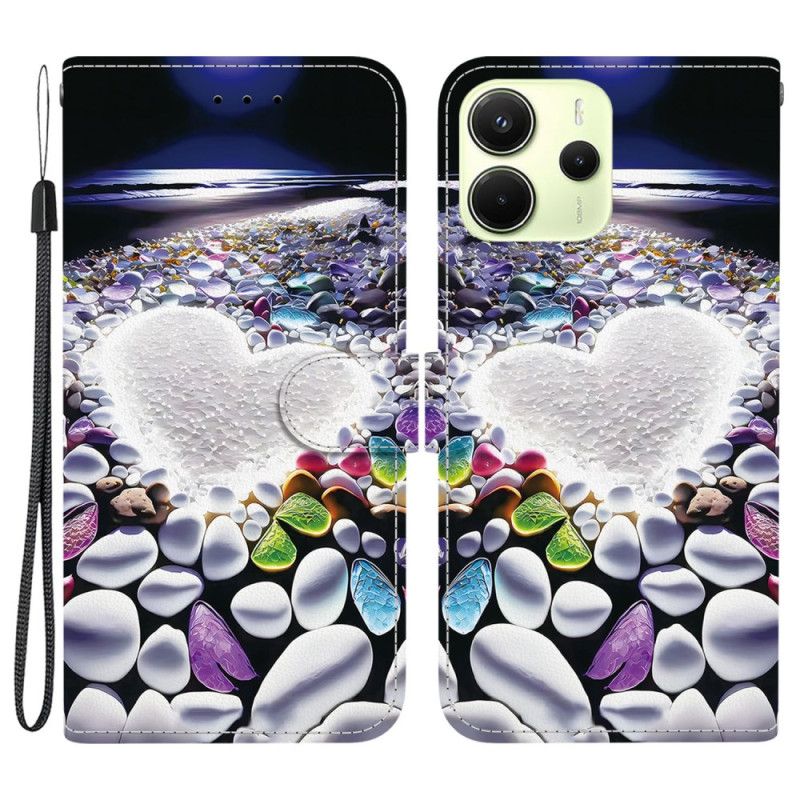 Folio Deksel Til Xiaomi Redmi Note 14 4g Hvitt Hjerte