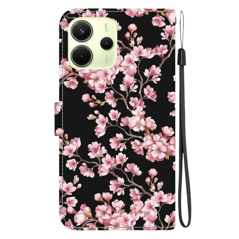 Folio Deksel Til Xiaomi Redmi Note 14 4g Plommeblomster