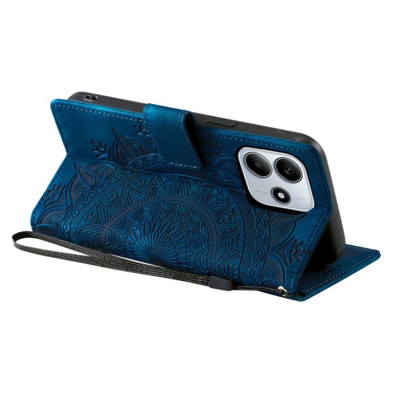 Folio Deksel Til Xiaomi Redmi Note 14 4g Semsket Skinneffekt Med Stropp