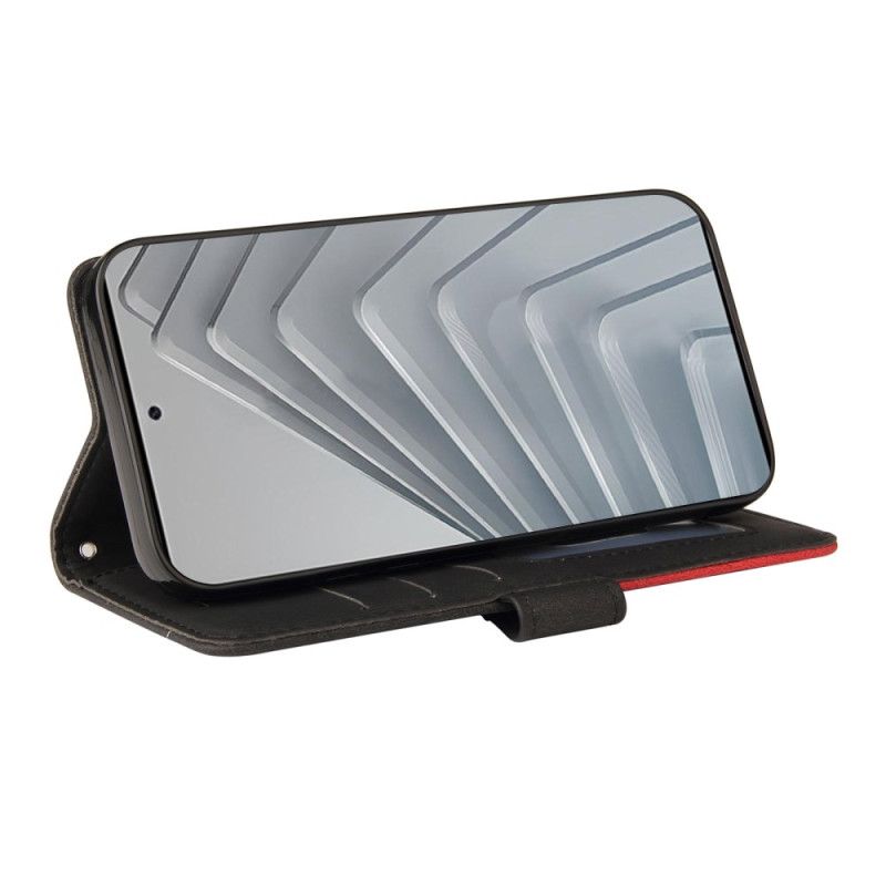 Folio Deksel Til Xiaomi Redmi Note 14 4g Tofarget Bølgede Linjer