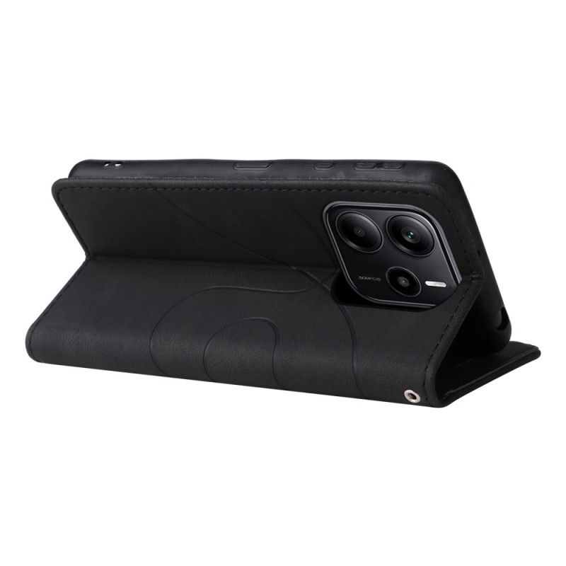 Folio Deksel Til Xiaomi Redmi Note 14 4g Tofarget Bølgede Linjer