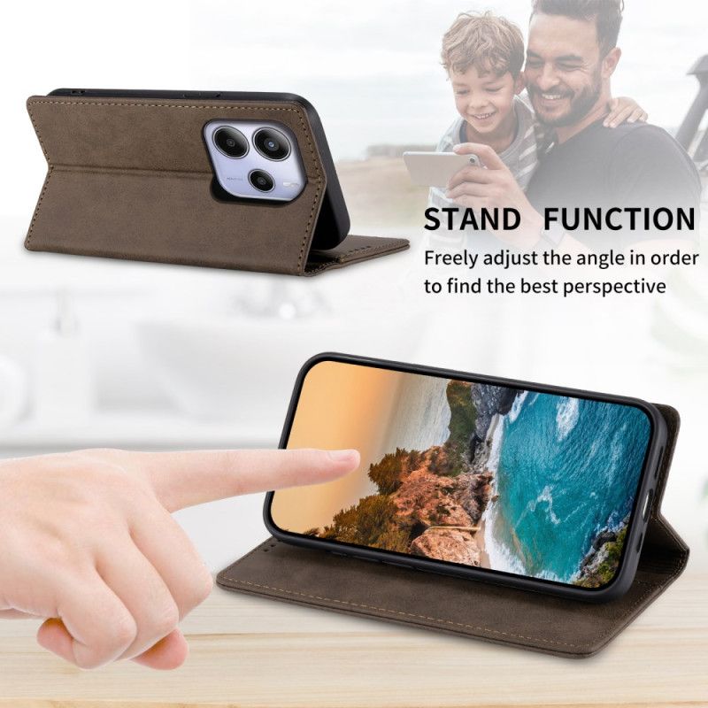 Folio Deksel Til Xiaomi Redmi Note 14 4g Vintage Rfid-blokkering