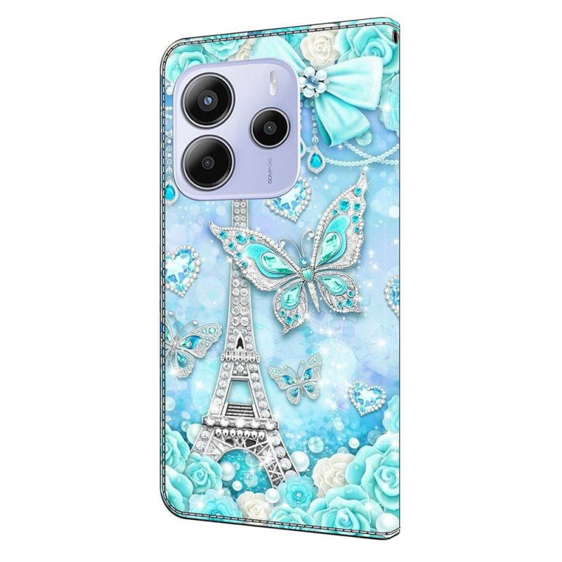 Folio Deksel Xiaomi Redmi Note 14 4g Dyrebart Eiffeltårn Beskyttelse Deksel