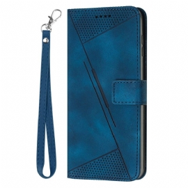 Folio Deksel Xiaomi Redmi Note 14 4g Geometriske Linjer Med Stropp