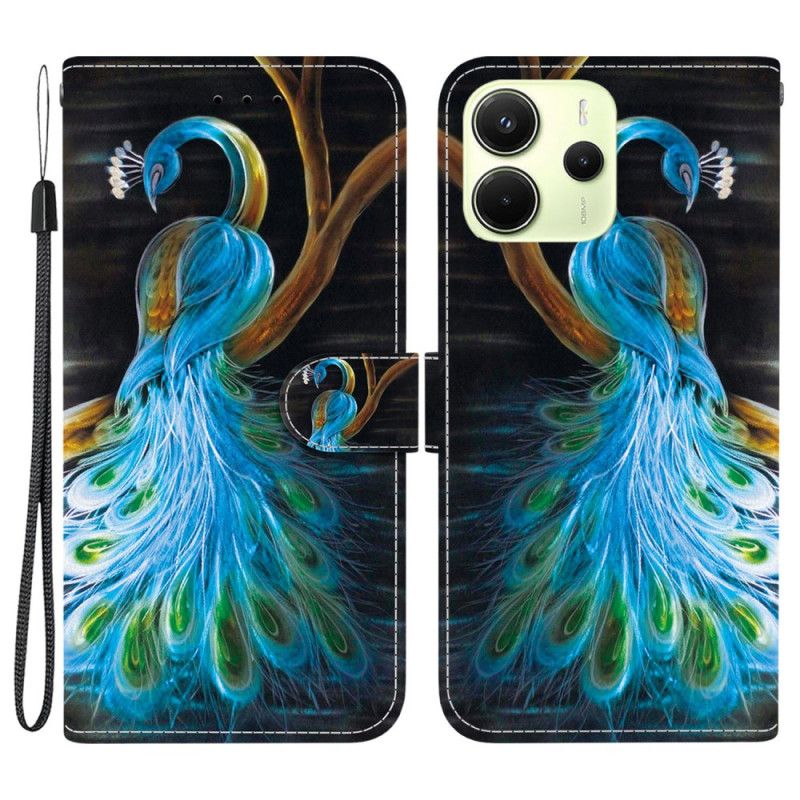 Folio Deksel Xiaomi Redmi Note 14 4g Påfuglmønster