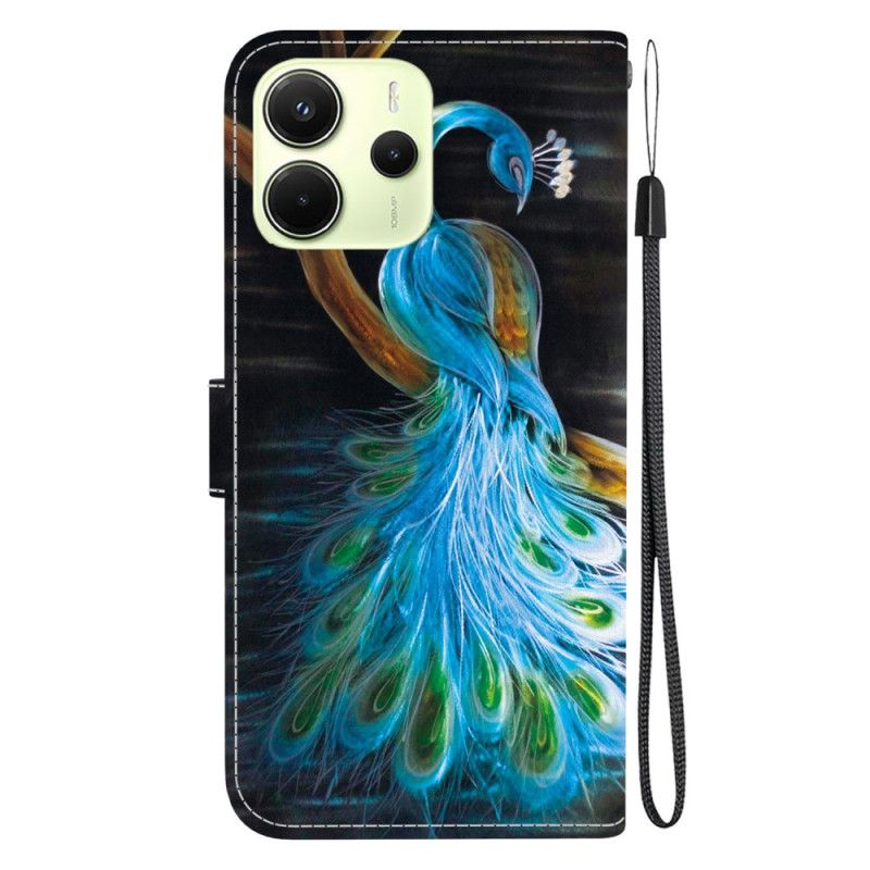 Folio Deksel Xiaomi Redmi Note 14 4g Påfuglmønster