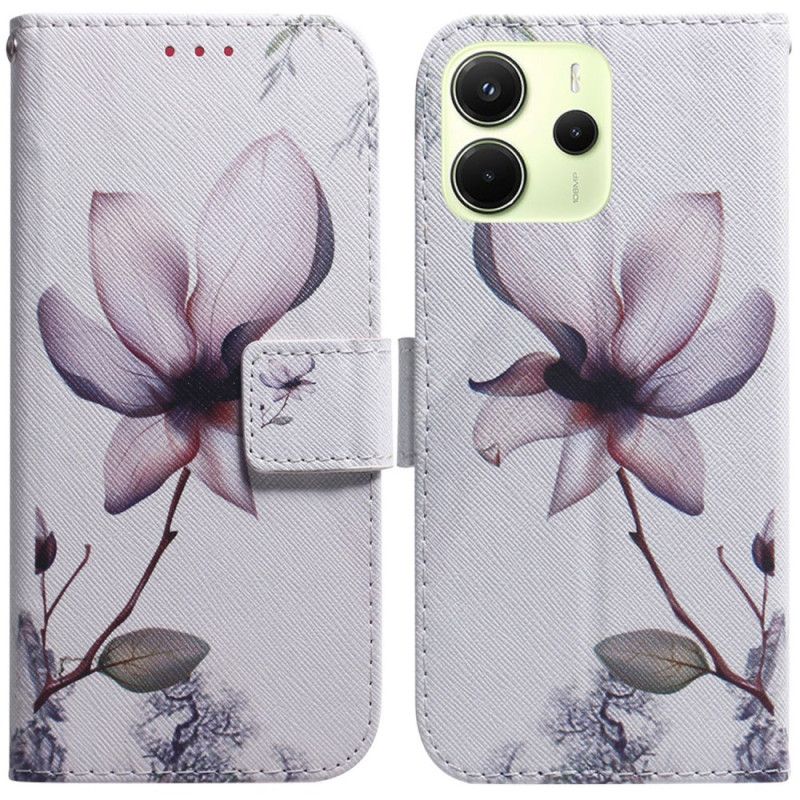 Folio Deksel Xiaomi Redmi Note 14 4g Rosa Blomst