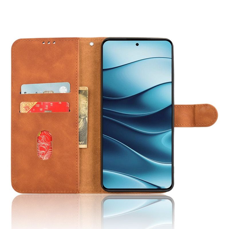 Folio Deksel Xiaomi Redmi Note 14 4g Semsket Skinnstil Beskyttelse Deksel
