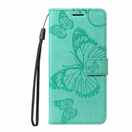 Lærdeksel Folio Deksel Xiaomi Redmi Note 14 4g Kjempesommerfugler