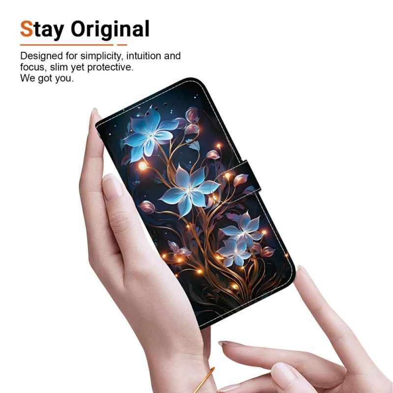 Lærdeksel Folio Deksel Xiaomi Redmi Note 14 4g Mobildeksel Blomstermønster