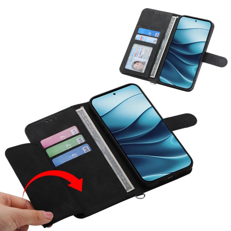 Lærdeksel Folio Deksel Xiaomi Redmi Note 14 4g Mobildeksel Blomstermønster Og Stropper