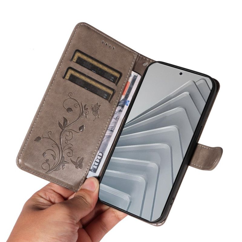 Lærdeksel Folio Deksel Xiaomi Redmi Note 14 4g Mobildeksel Blomstermønstre