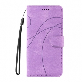 Lærdeksel Folio Deksel Xiaomi Redmi Note 14 4g Mobildeksel Bølgede Linjer