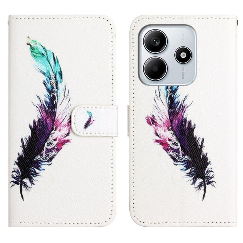 Lærdeksel Folio Deksel Xiaomi Redmi Note 14 4g Mobildeksel Fjær