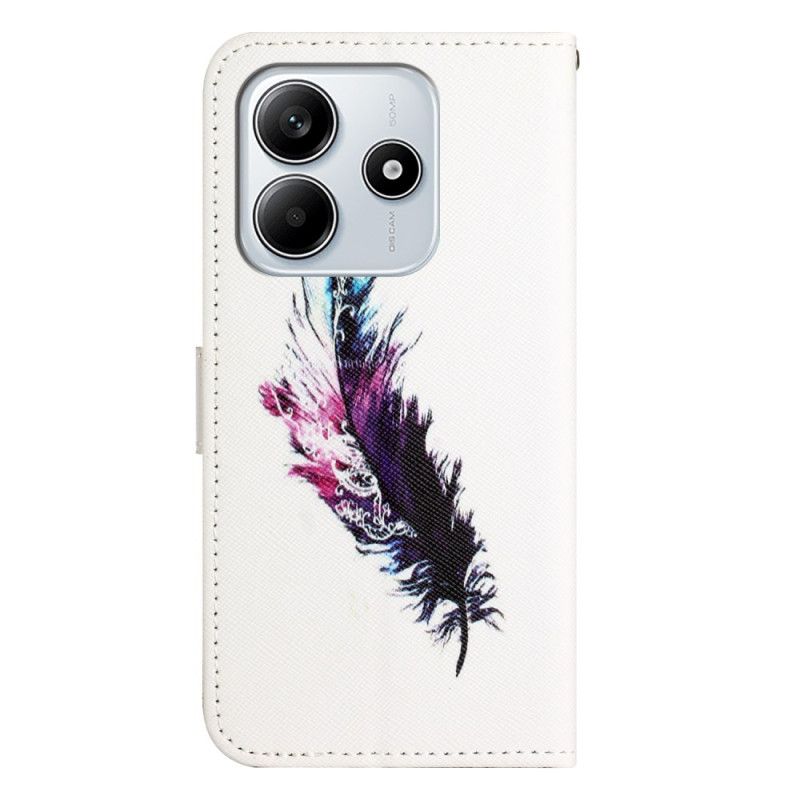 Lærdeksel Folio Deksel Xiaomi Redmi Note 14 4g Mobildeksel Fjær