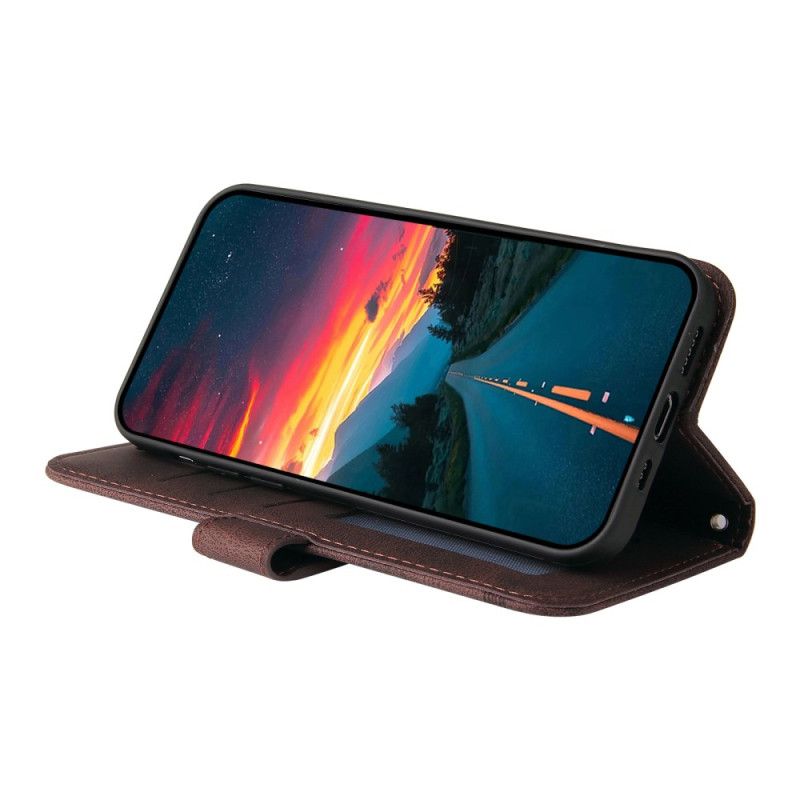 Lærdeksel Folio Deksel Xiaomi Redmi Note 14 4g Mobildeksel Retroeffekt