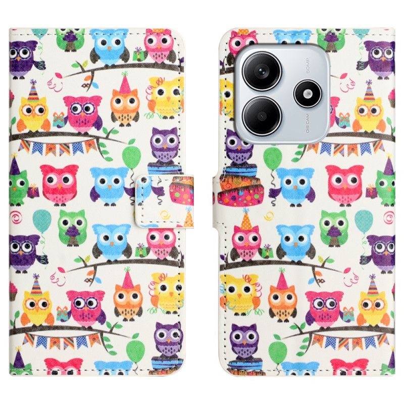 Lærdeksel Folio Deksel Xiaomi Redmi Note 14 4g Mobildeksel Uglestamme