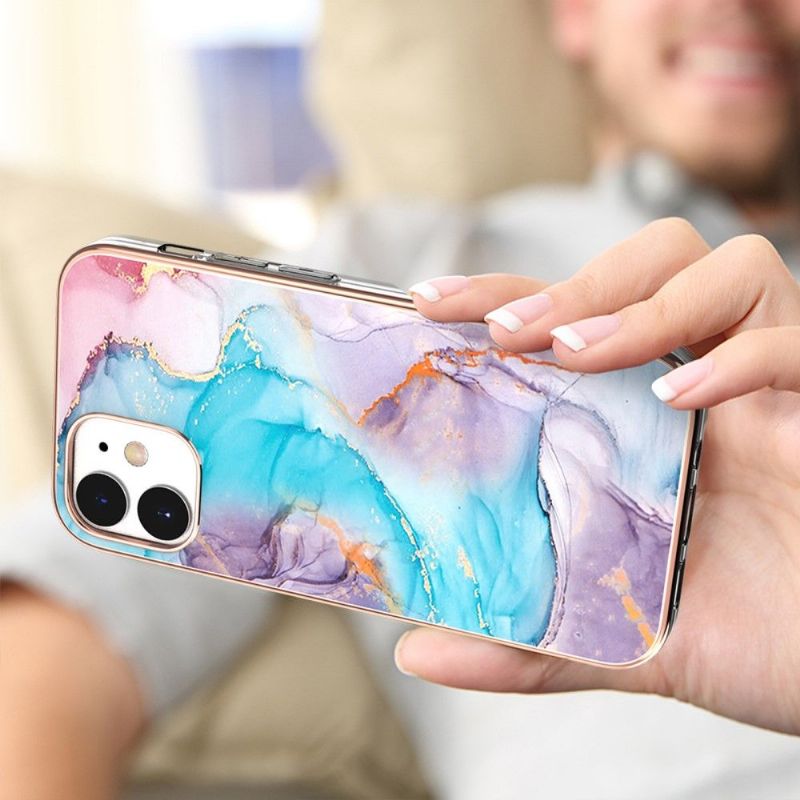 Deksel Til iPhone 12 Mini Blåfarget Marmor