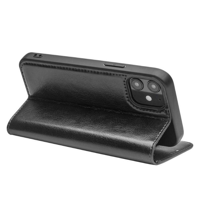 Folio Deksel Til iPhone 12 Mini Ekte Skinn