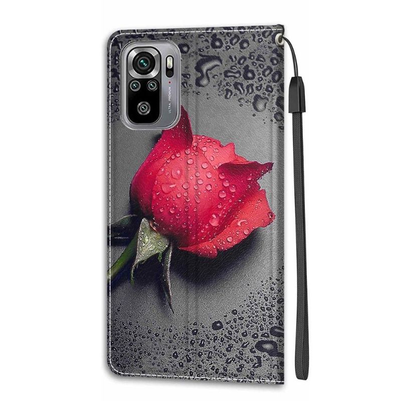 Folio Deksel Til Xiaomi Redmi Note 10 4G / Note 10S Rose Rød