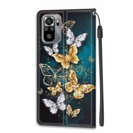 Folio Deksel Til Xiaomi Redmi Note 10 4G / Note 10S Sommerfugler