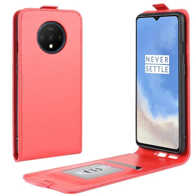 Folio Deksel Til OnePlus 7T Lærdeksel Vertikal I Kunstskinn