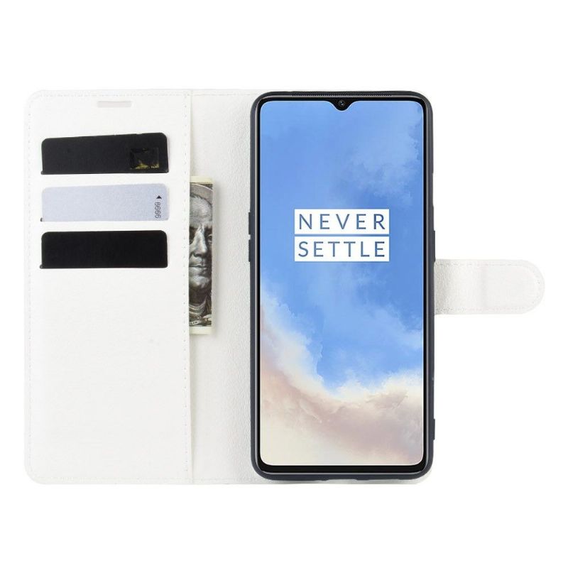 Folio Deksel Til OnePlus 7T Lommebok Skinnstil