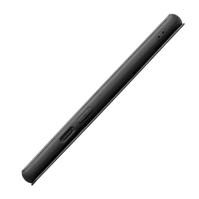 Folio Deksel Til OnePlus 7T Premium Ekte Skinn - Svart