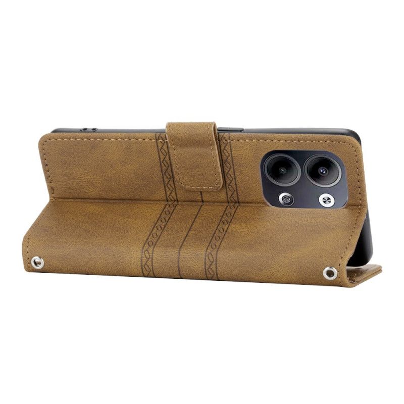 Folio Deksel Oppo Reno 13 5g Dobbel Frise Med Stropp Beskyttelse Deksel