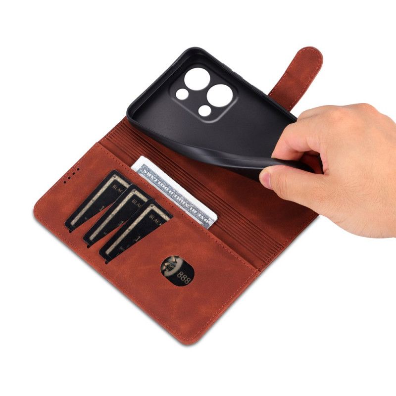 Lærdeksel Folio Deksel Oppo Reno 13 5g Mobildeksel Azns Med Lærimitasjon