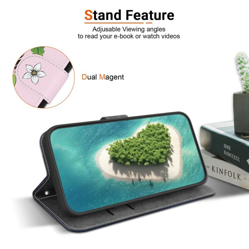 Lærdeksel Folio Deksel Oppo Reno 13 5g Mobildeksel Lilje