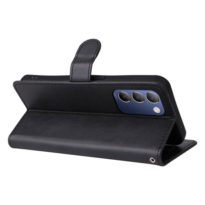 Lærdeksel Folio Deksel Vivo V40 Se 5g Mobildeksel Ensfarget Kunstskinn