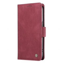 Lærdeksel Folio Deksel Vivo V40 Se 5g Mobildeksel Yikatu Semsket Skinn Effekt