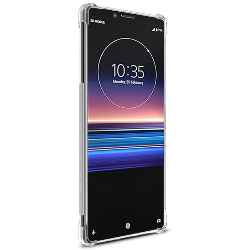 Deksel Til Sony Xperia 1 Gjennomsiktig + Beskyttende Film